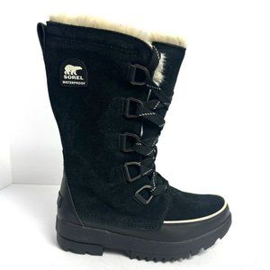 Sorel Women's Tivoli IV Tall Waterproof Boots Black Suede, Size 8 M